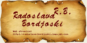 Radoslava Borđoški vizit kartica